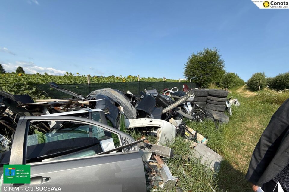 Amendă mare aplicată d comisarii de mediu pentru abandonarea de deșeuri auto Amendă mare aplicată d comisarii de mediu pentru abandonarea de deșeuri auto