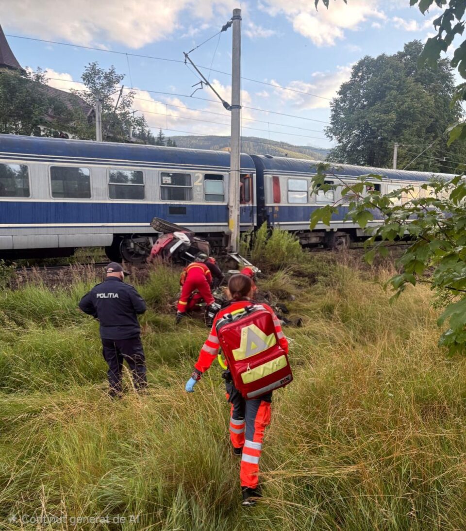 Un bărbat a murit după ce excavatorul pe care îl conducea a fost lovit de tren