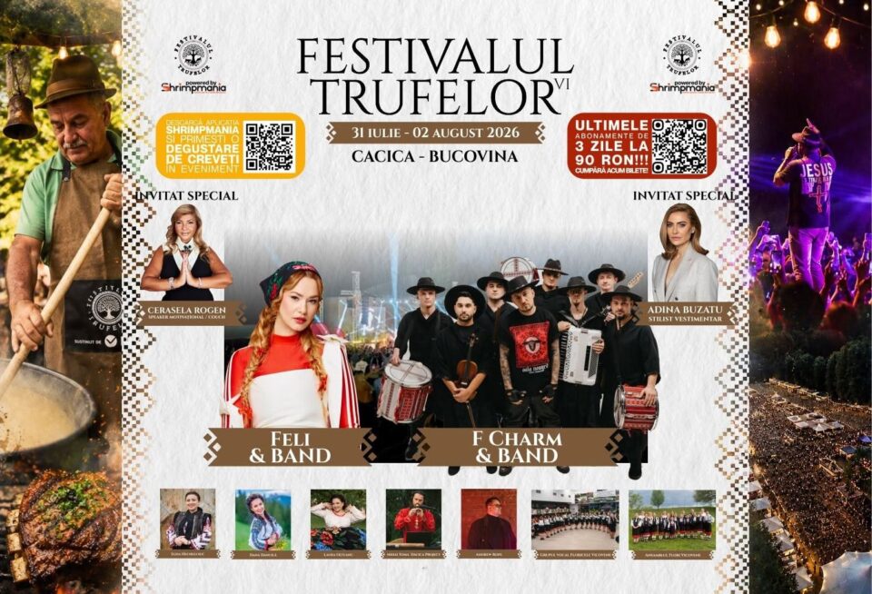 Festivalul Trufelor va avea loc la Cacica în perioada 31 iulie - 2 august Festivalul Trufelor va avea loc la Cacica în perioada 31 iulie - 2 august