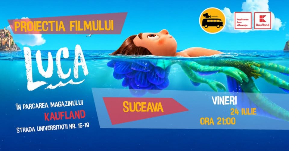 Proiecția filmului „Luca”, gratuit, în aer liber, în parcarea magazinului Kaufland de pe strada Universității