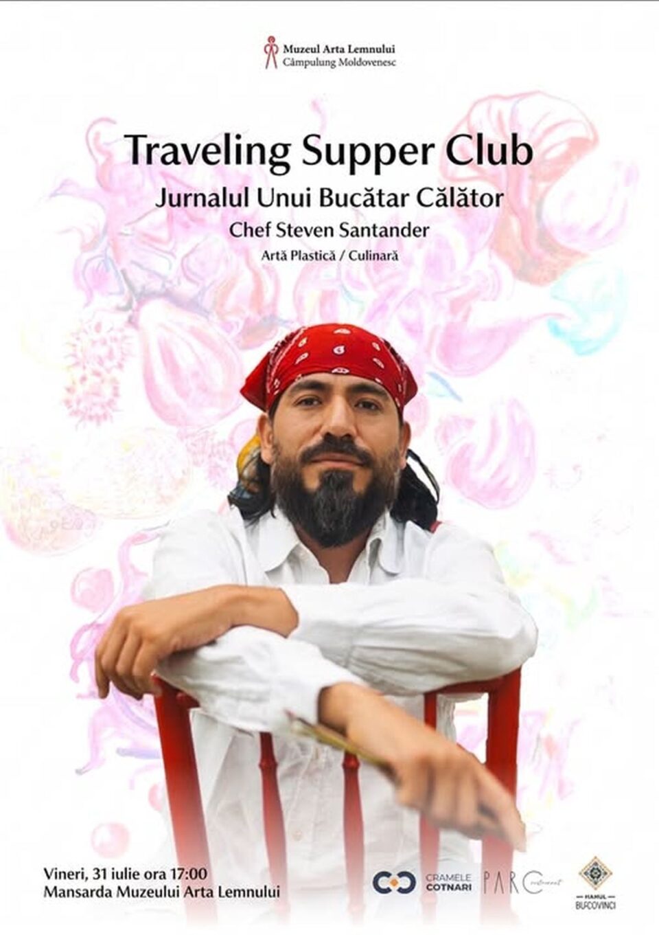„Jurnalul unui bucătar călător”, la Muzeul Arta Lemnului. O călătorie artistică și culinară alături de chef Steven Santander