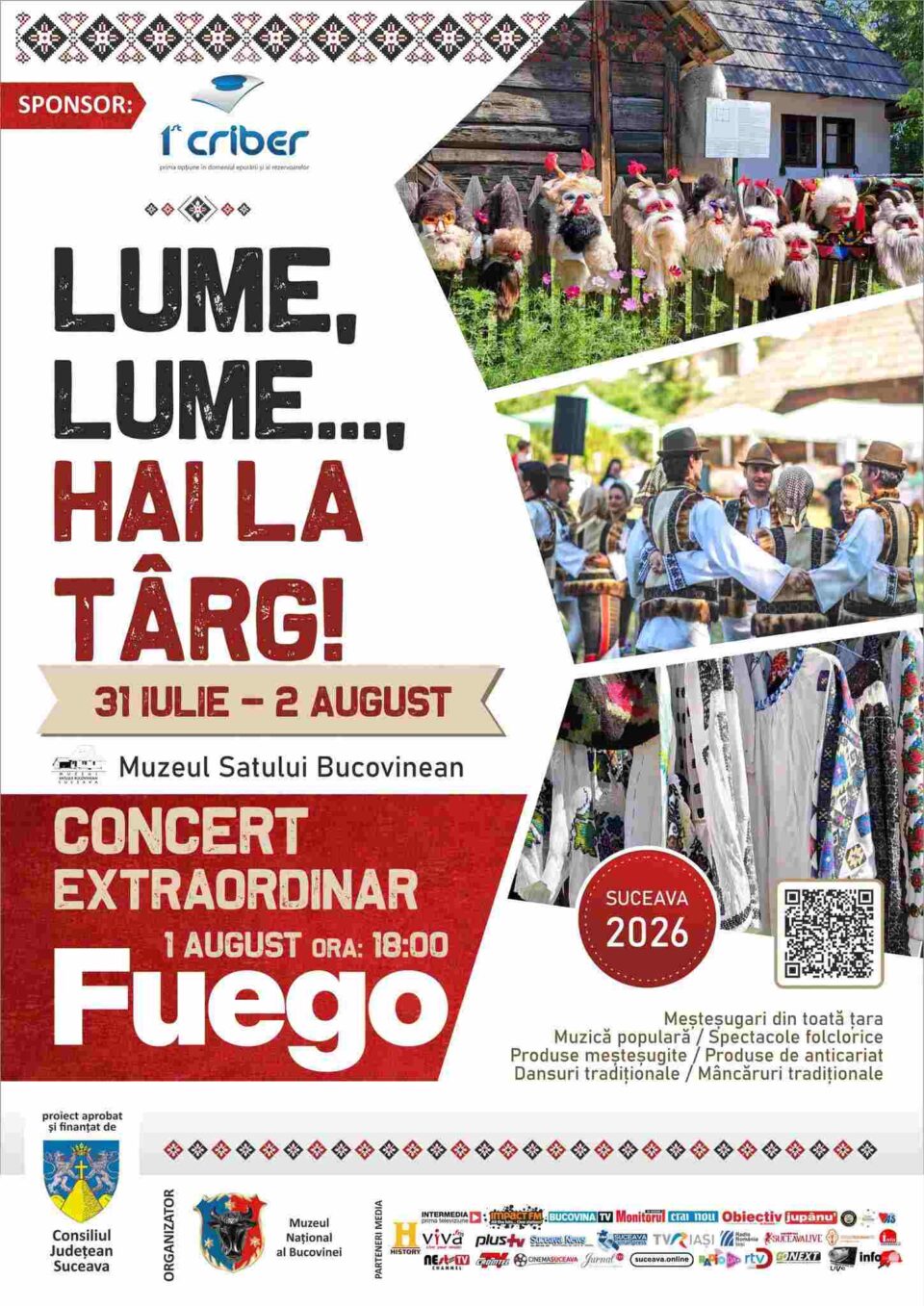 Zeci de meșteri populari și artiști cunoscuți, la evenimentul „Lume, lume…, hai la târg!”, la Muzeul Satului Bucovinean