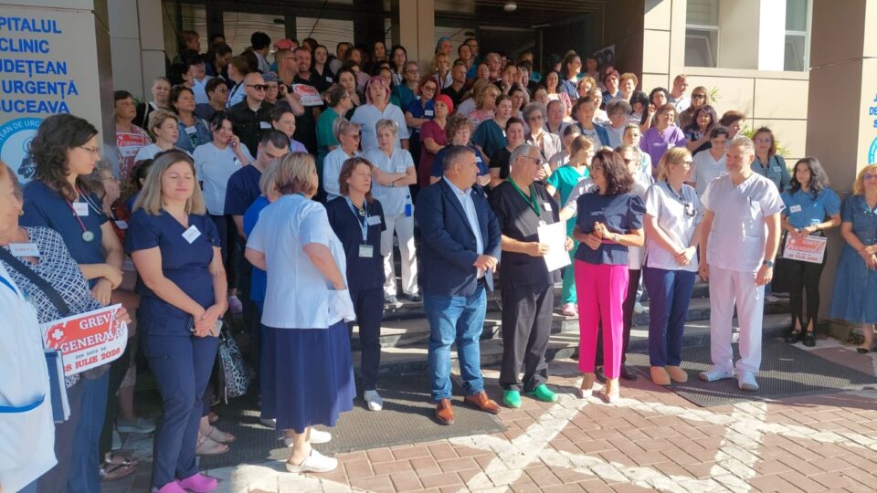 Toată conducerea alături de protestatari, la greva generală de la Spitalul Clinic de Urgență Suceava